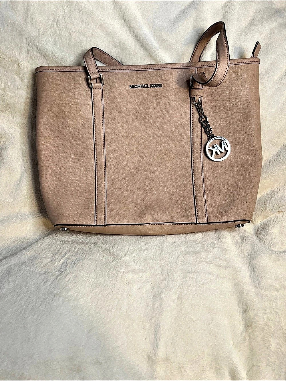 Michael Kors Jet Set Saffiano Leather Tote in Pink